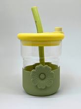 Mini Flower Glass Sipper – Green 500ml
